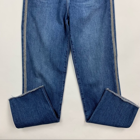 J Brand Jules Rhinestone Tuxedo Stripe Straight Leg Jeans in Urbanite Sz 26 - Picture 4 of 16